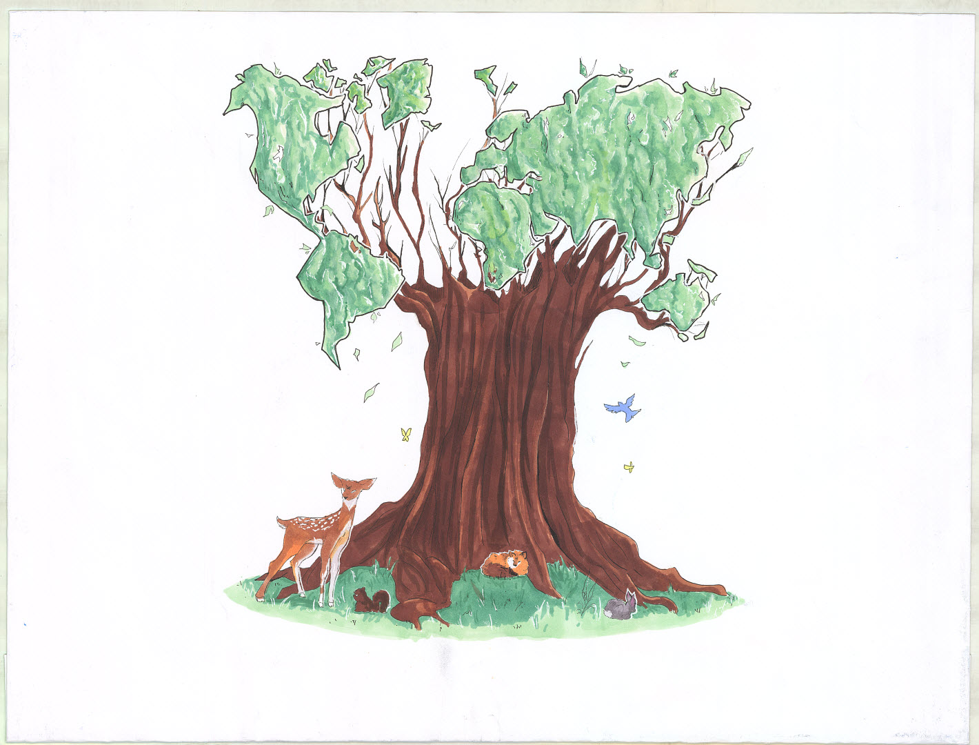Tree of life with animals