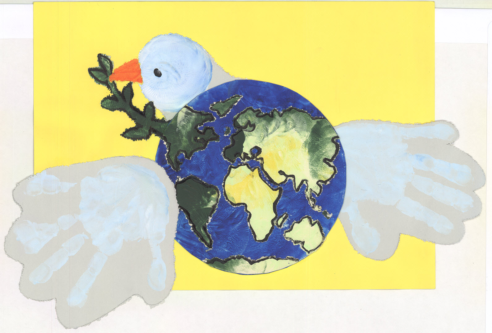 The World carried by a dove